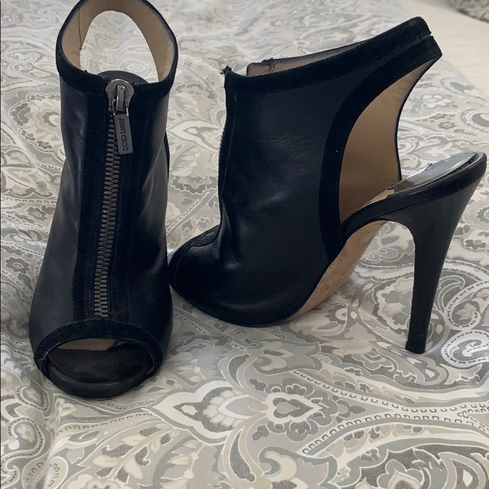 Size 38 (8 US) Jimmy Choo black open toe booties